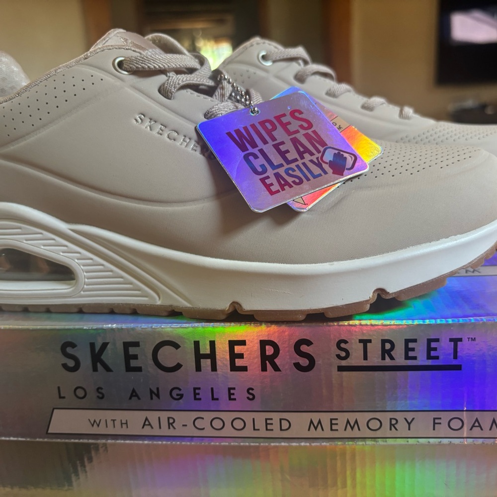 Skechers Beige Sneakers with Air-Cooled Memory Foam